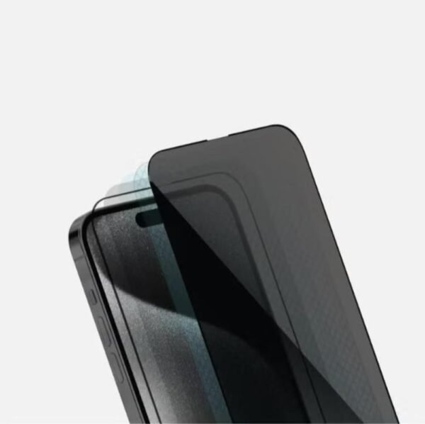 واقي شاشة نانو مضاد للتجسس لـ آيفون 14 (iPhone 14) لحماية الخصوصية (لقافة)  من Pluto, حماية قصوى للشاشة من الخدوش والكسر ضمان سنه. - Image 4